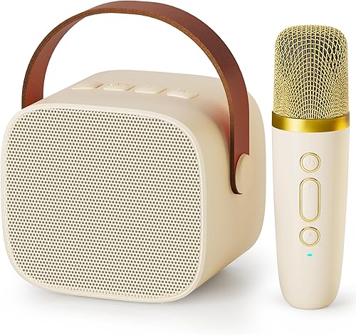 Mini máquina de karaoke, altavoz portátil de karaoke Bluetooth con micrófono inalámbrico para niños y adultos, juguetes de regalo para niñas y niños