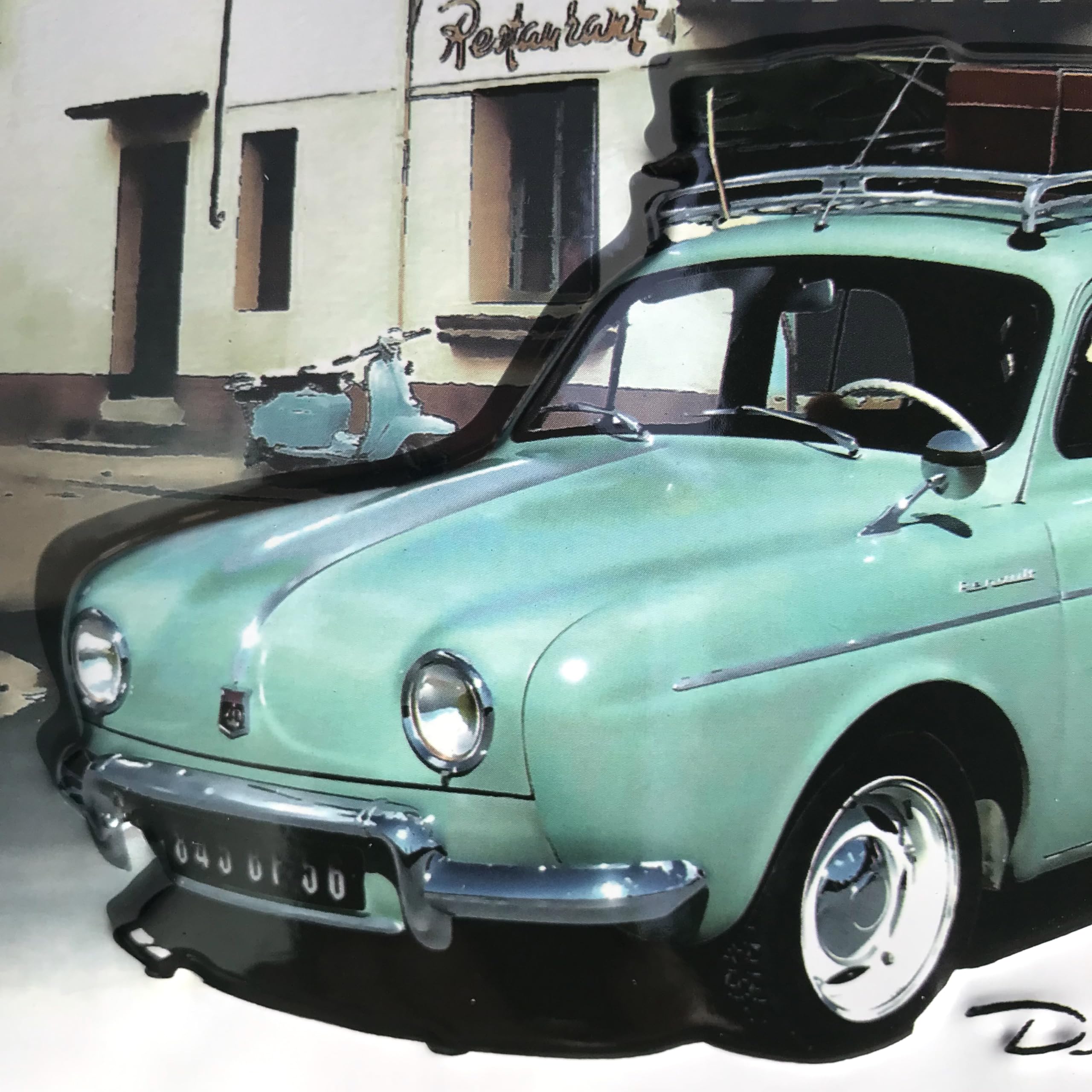 I&S/Les collections rétro Tłoczona metalowa tabliczka 30 x 20 cm Renault Renault Dauphine Garaż Produkt na oficjalnej licencji i/lub ekskluzywny design