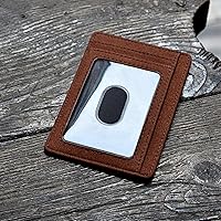 Vista 72 de Buffway - Billetera delgada minimalista de cuero con protección RFID para hombre y mujer Café Lichee
