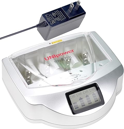 Miniatura 1 de Koshore Cargador de batería alcalina, cargador de equilibrio compatible con baterías recargables AA, AAA, C, D, 9V Ni-MH Ni-CD y baterías alcalinas,