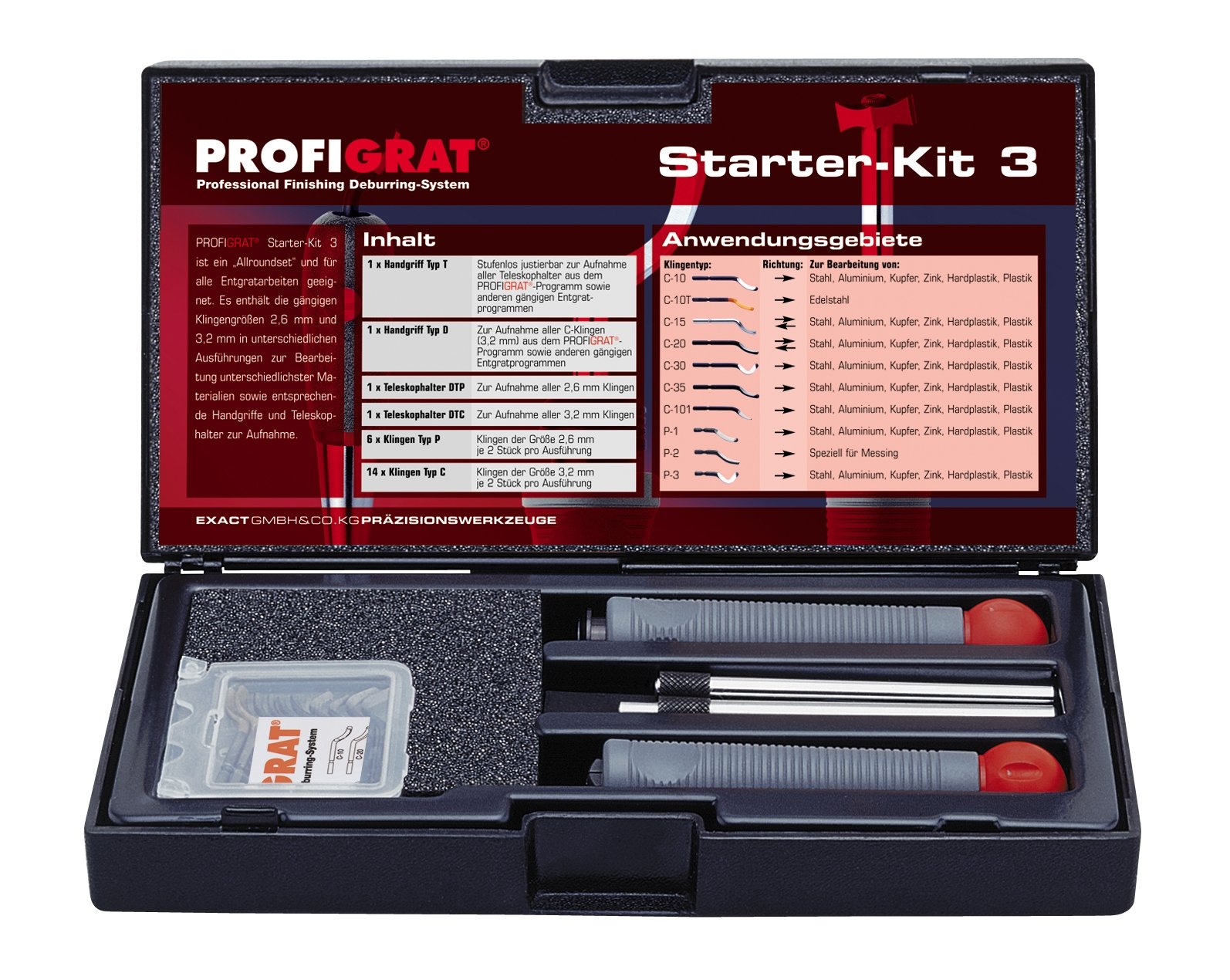 Exact 60095 Starter-Kit 3-Deburring Case