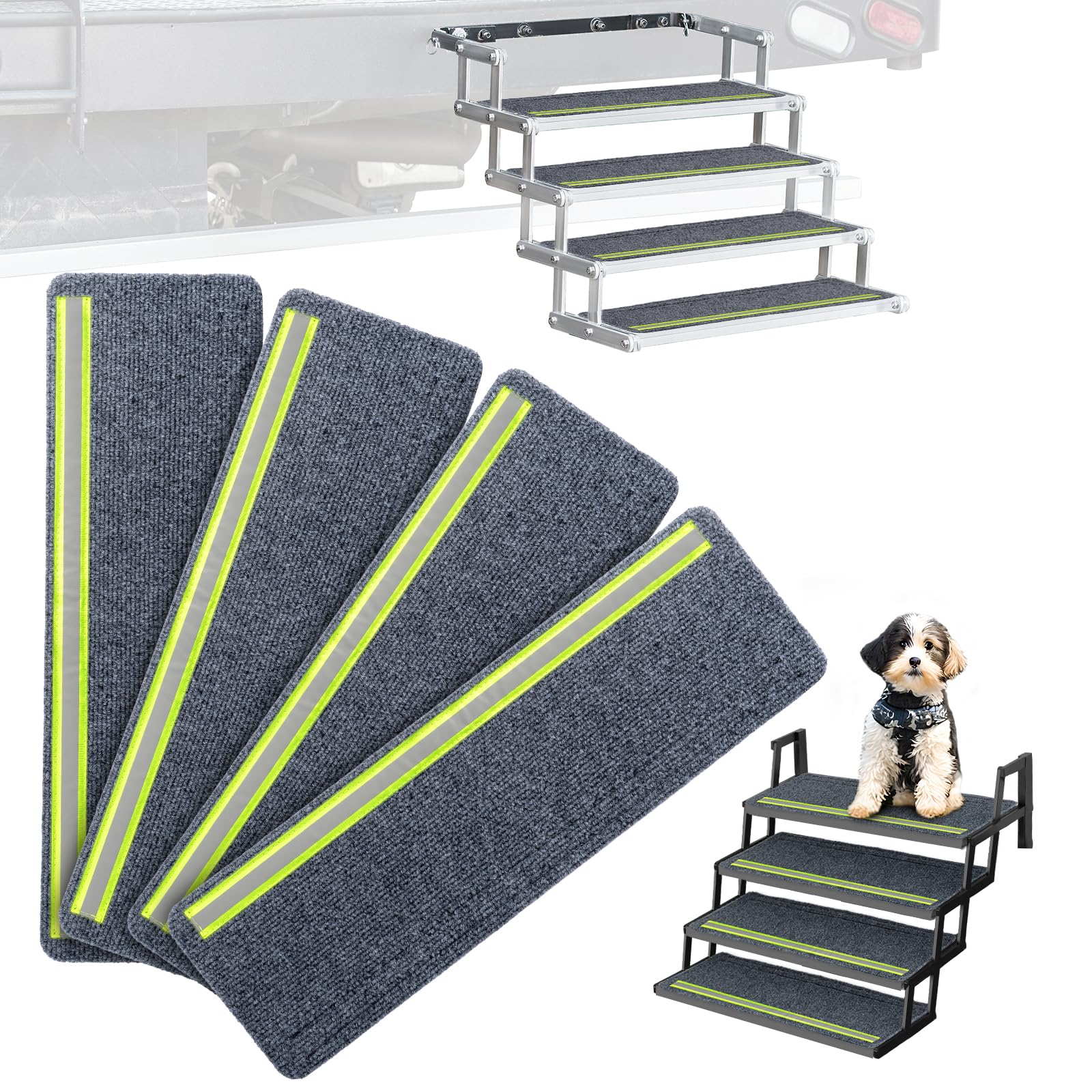HOMEE 4 Pack RV Step Covers 24"x7.5" Fits RV, Trailer &amp; Truck Camper Steps