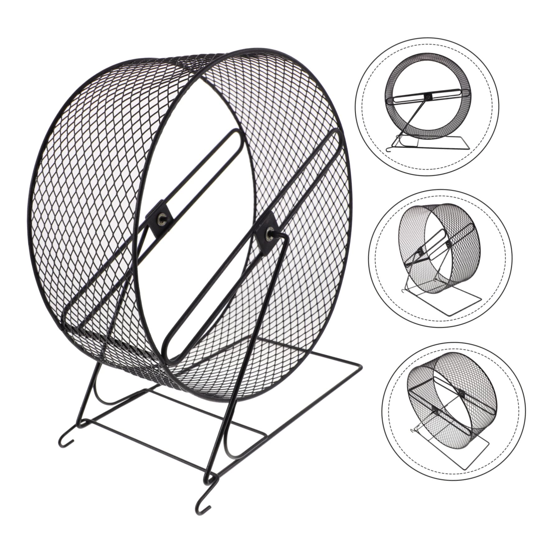 Jouet pour Hamster, Roue Silencieuse en Fer, Sûre pour Petits Animaux, Exercice Discret, Noir, pour Boule Hamster Doré 25cm