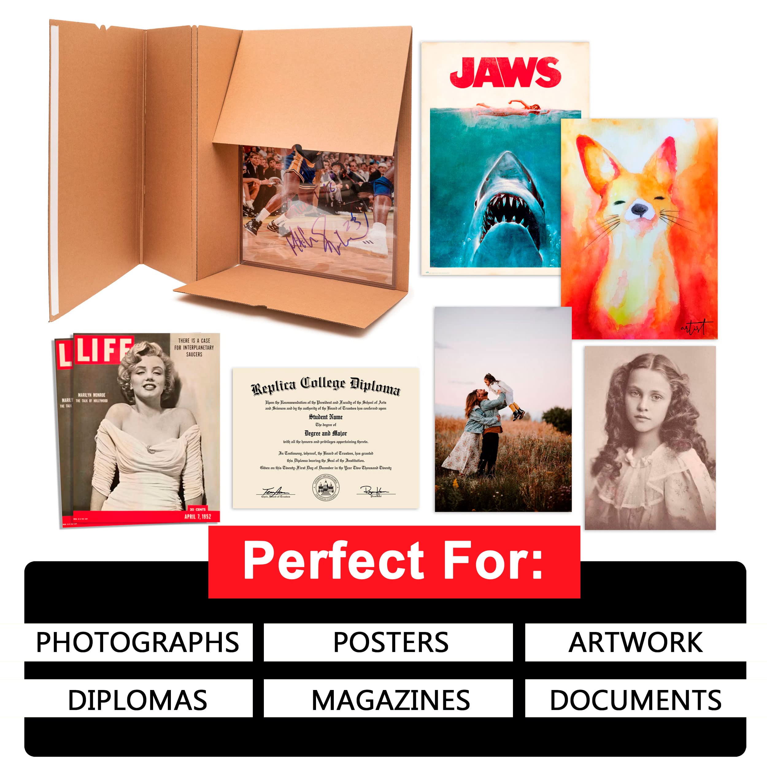 Cardbrick Mailers for 12x18”, 11x17” Photos, Posters, and Documents. Pack of 10. Cardboard Rigid Mailers. Heavy Duty No Bend Protection Shipping Envelopes. Lightweight Shippers for Reduced Postage.