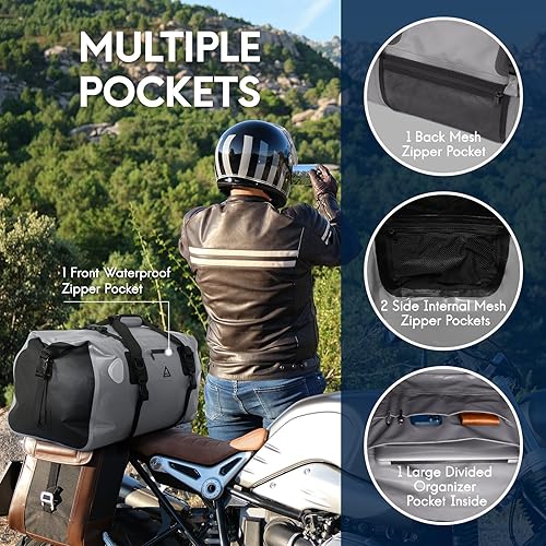 Miniatura 4 de Haimont Waterproof Duffel Bag Roll-top Dry Duffel Bag with Quick-fixed Straps for Motorcycling, Rafting, Boating, SUP, Kayaking, Travel, 50L70L