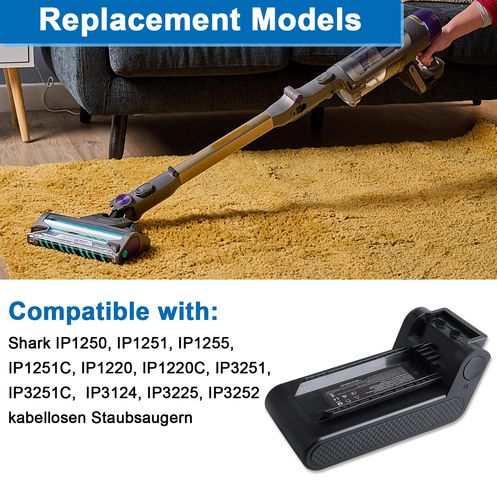 21.6V 4600mAh XBATR640EU Ersatzakku Kompatibel Mit Shark IP1251 IP1250 IP1255 IP1251C IP1220 IP1220C IP3251 IP3251C IP3225 IP3124 IP3252 Staubsauger, Ersatzakku-Zubehör for Staubsauger