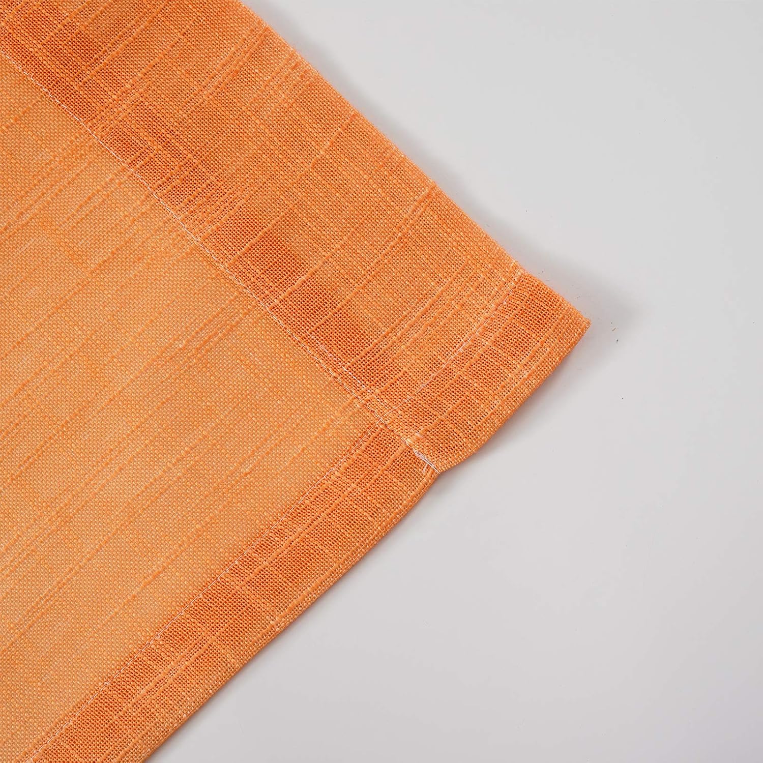 Melodieux Linen Textured Ombre Semi Sheer Curtains 96 Inches Long for Living Room Bedroom Sunset Rod Pocket Gradient Drapes, Orange Teal Green Turquoise Mint, 52 x 96 Inch (2 Panels)