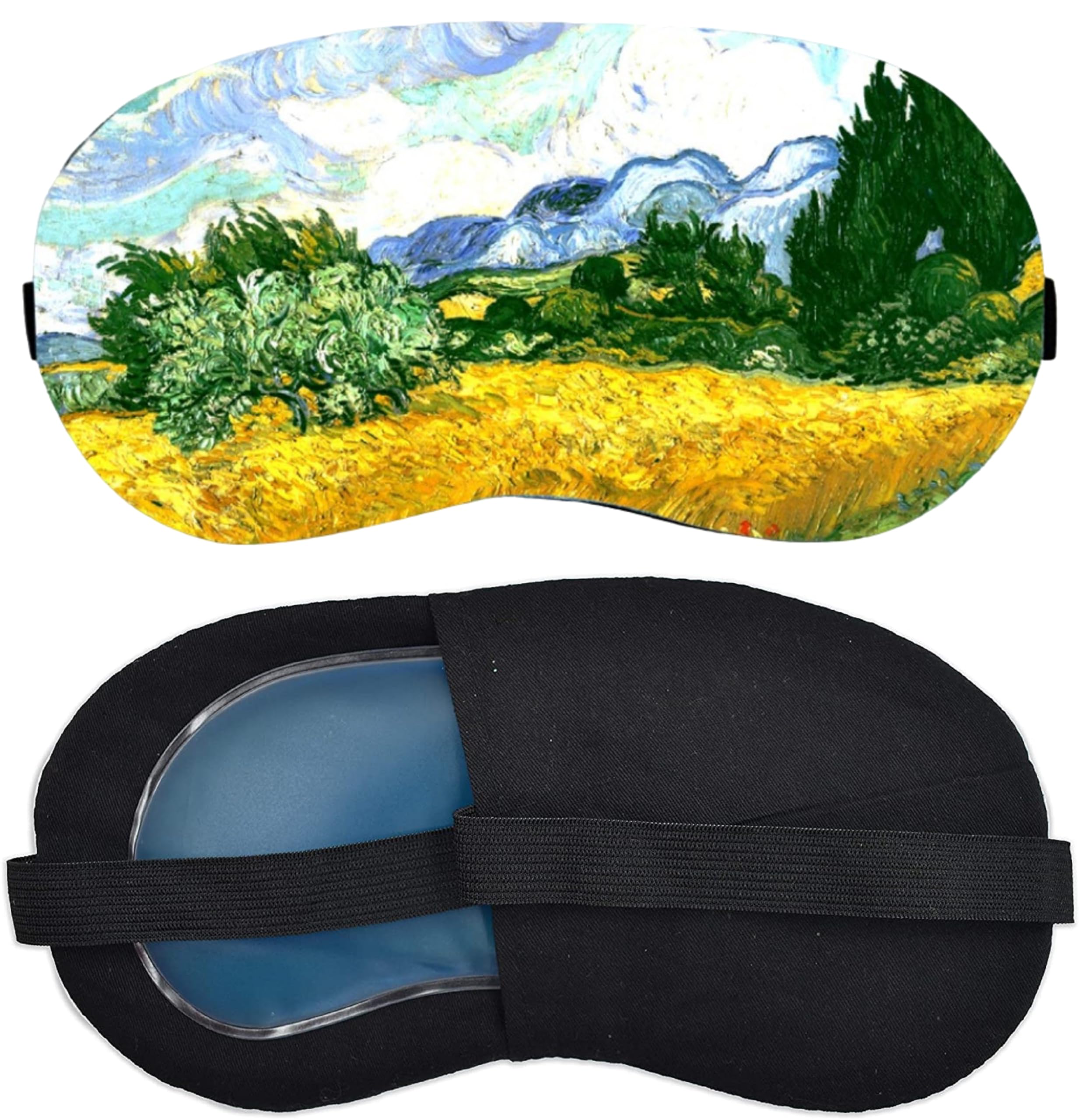 SWEDDARSHI Cooling Gel Sleep Eye Mask for Sleeping, Travel & Relaxation, Removable Gel Pack, Soft Light Blocking Eye Mask with Elastic Strap, Reusable Cold Compress for Puffy Eyes, Headache, Migraine Relief, Print (Pack Of 2)-image-31