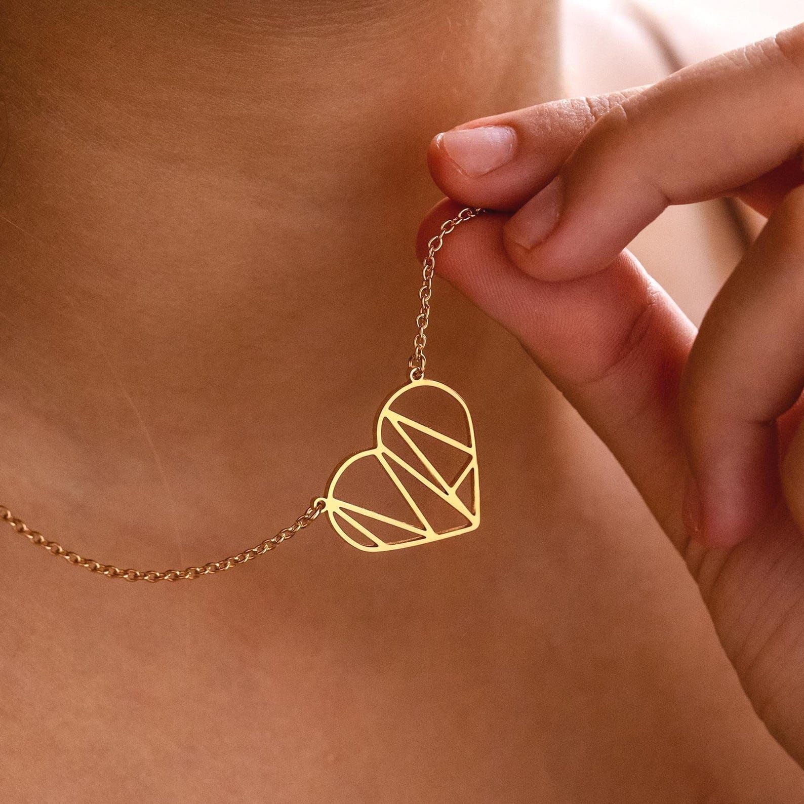 Personalizzato cuore collana con iniziale, due iniziale cuore collana con nome, monogramma nome su misura coppia gioiello, Natale per lei