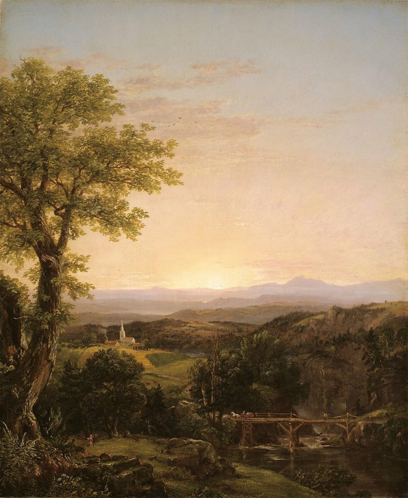 ARTXLXXBN Famous Painting Art Wall Decor Abstract Art Picture New Scenery by Thomas Cole Animal Pictures for Home Decor 60x90cm