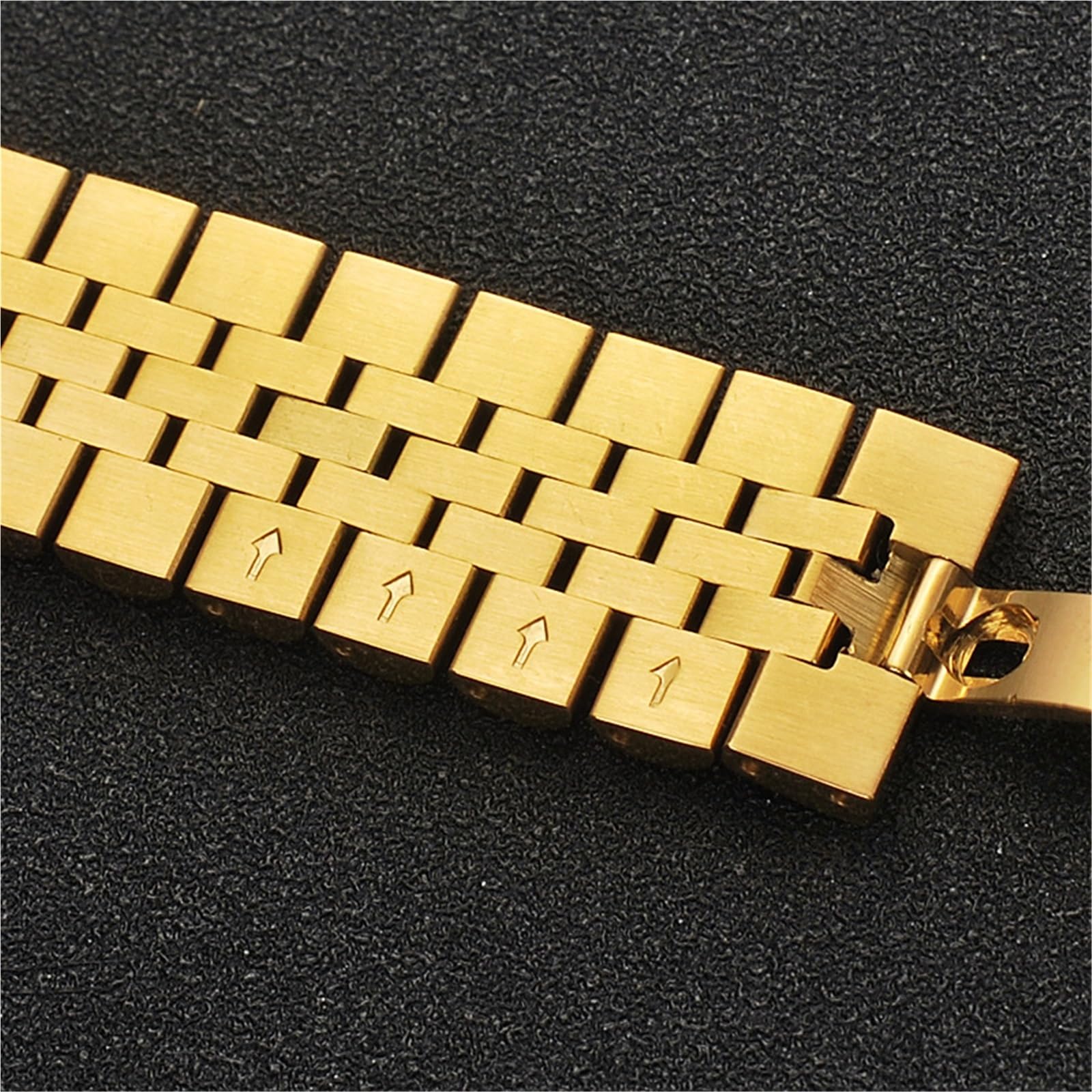 Correa de reloj de acero inoxidable con eslabones semicirculares de extremo curvo plano 2 en 1, pulsera de Metal de repuesto con correa sólida for hombres y mujeres