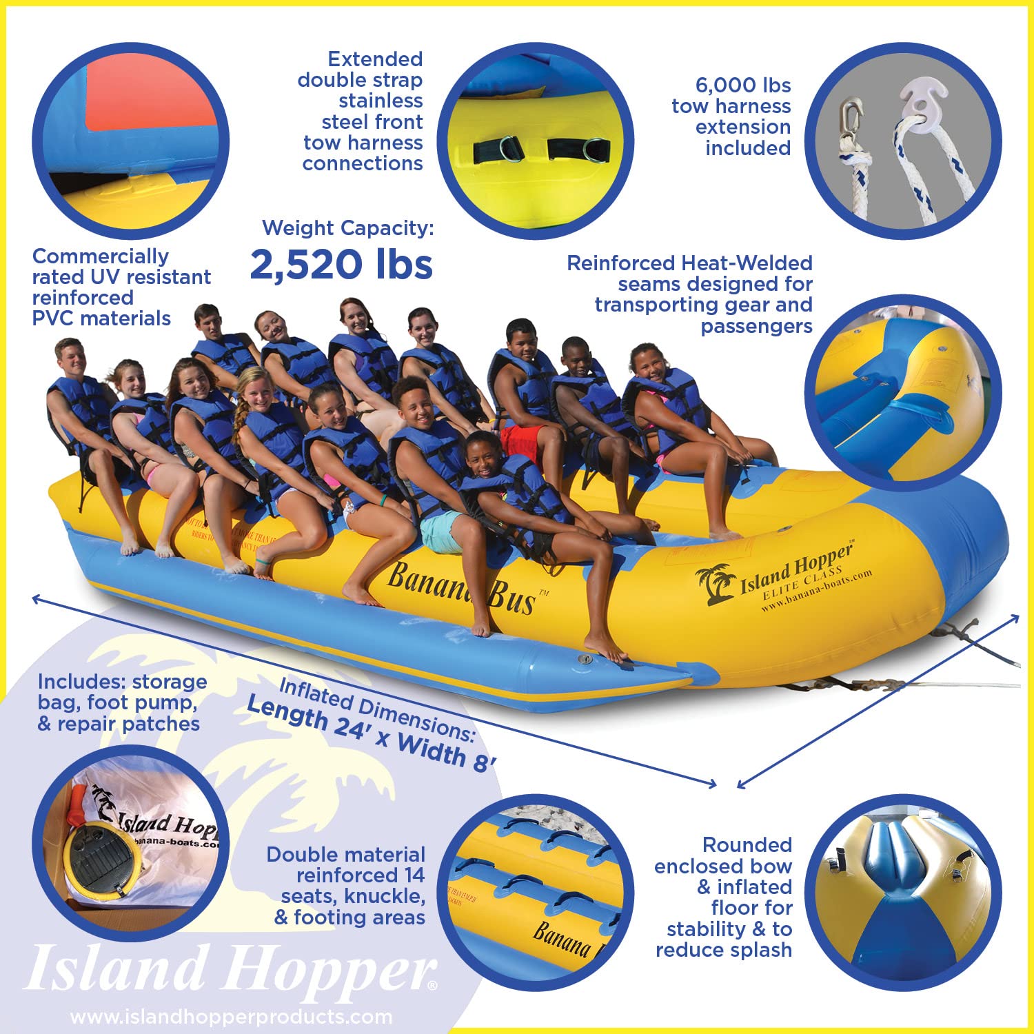 Island Hopper 14-Passenger Banana Bus - Commercial Banana Boat