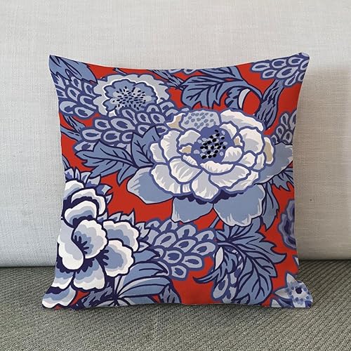 Vista 230 de ArogGeld Chinoiserie - Fundas de almohada escénicas asiáticas, estilo asiático, funda de almohada azul y verde Kelly, funda de cojín para decoración