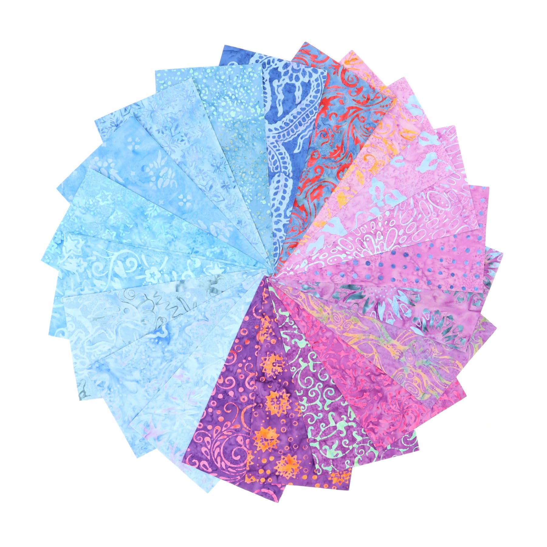 LOUDelephant Cotton Batik Pre Cut Fabric Bundles Jolly Bar Purple 5" x 10" 12.7cm x 25.4cm Rectangles