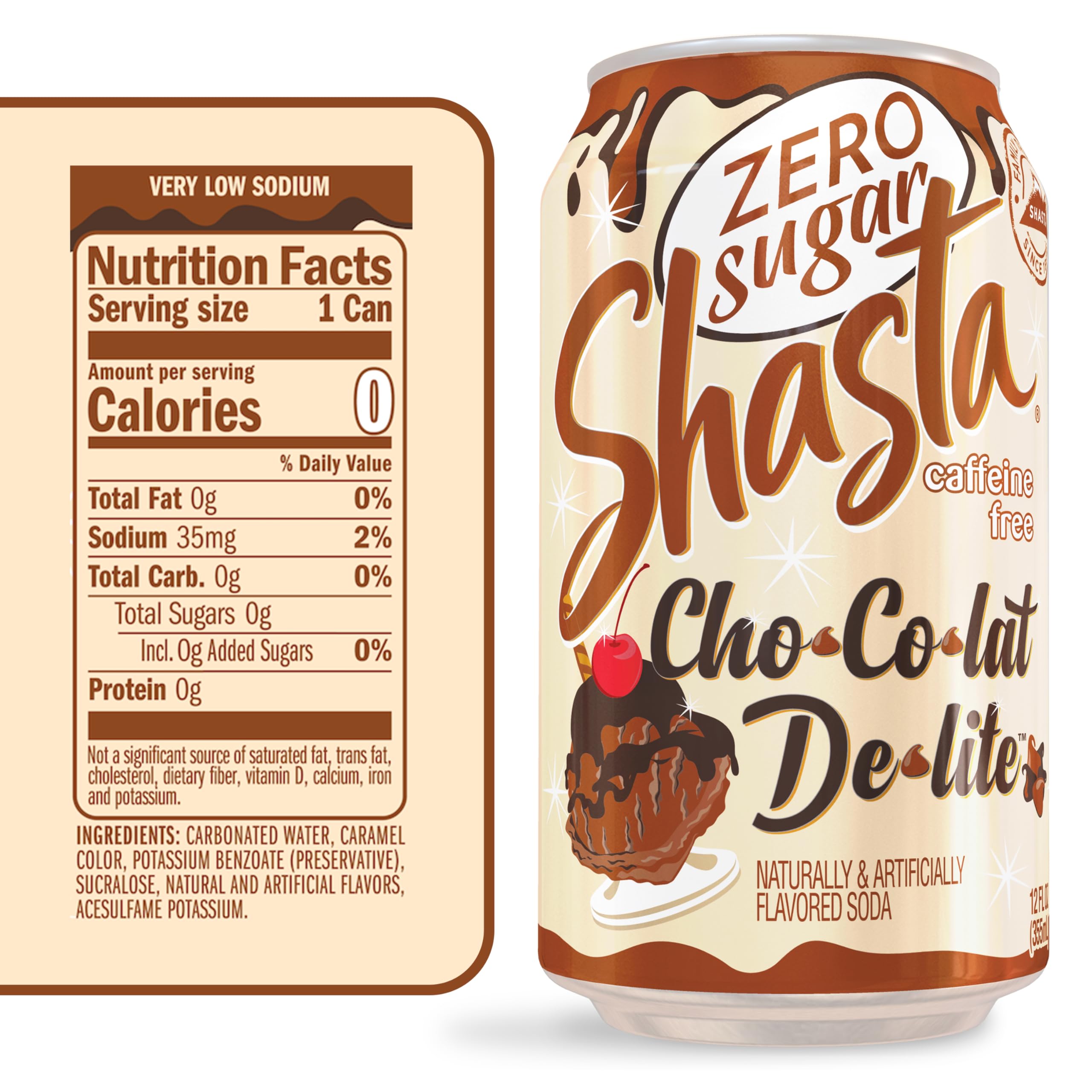 Amazon.com : Shasta Zero Sugar Chocolat Delite | 12-Pack of 12oz