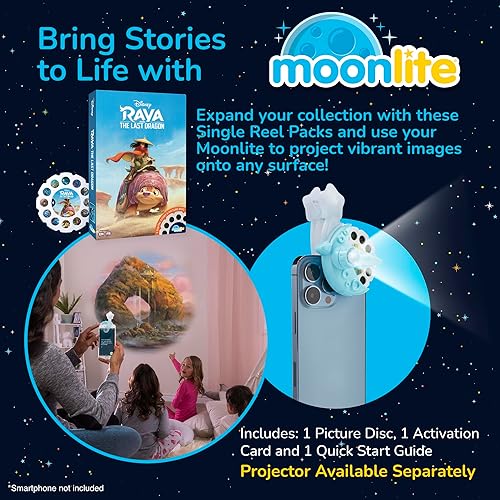 Miniatura 2 de Moonlite Storytime Raya Storybook Reel, una forma mágica de leer juntos, historia digital para proyector, divertidos efectos de sonido, regalos de