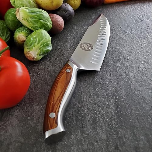 Miniatura 6 de Ergo Chef Guy Fieri Knuckle Sandwich - Cuchillo de chef de 8 pulgadas, 8081 Premium 7CR17MoV, hoja de acero inoxidable, hoja de tierra hueca, punta