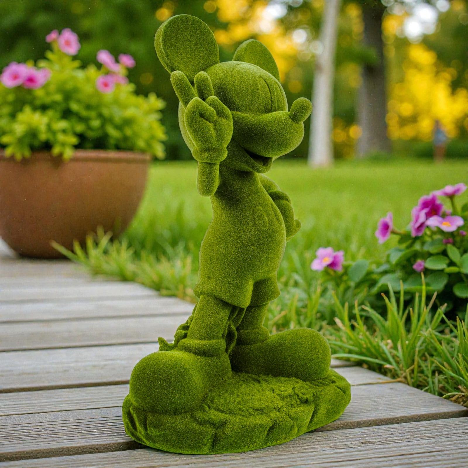 Mickey Mouse - Statuetta decorativa da giardino in poliresina, 20,5 cm, con licenza ufficiale, resistente alle intemperie, per giardino, balcone e soggiorno, elegante idea regalo