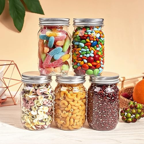 Miniatura 4 de TUZAZO Recipientes de plástico transparente de 8 onzas con tapas de rosca, recipientes de almacenamiento de plástico vacíos redondos recargables