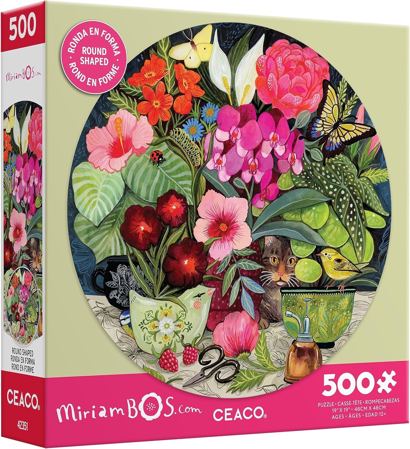 Ceaco - Miriam Bos - Patiently Waiting - 500 Piece Round Jigsaw Puzzle