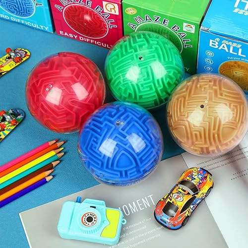 Miniatura 4 de Sumind Rompecabezas de bola de laberinto 3D de 4 piezas, juegos mágicos de rompecabezas de esfera, juguetes educativos para adultos, estudiantes,