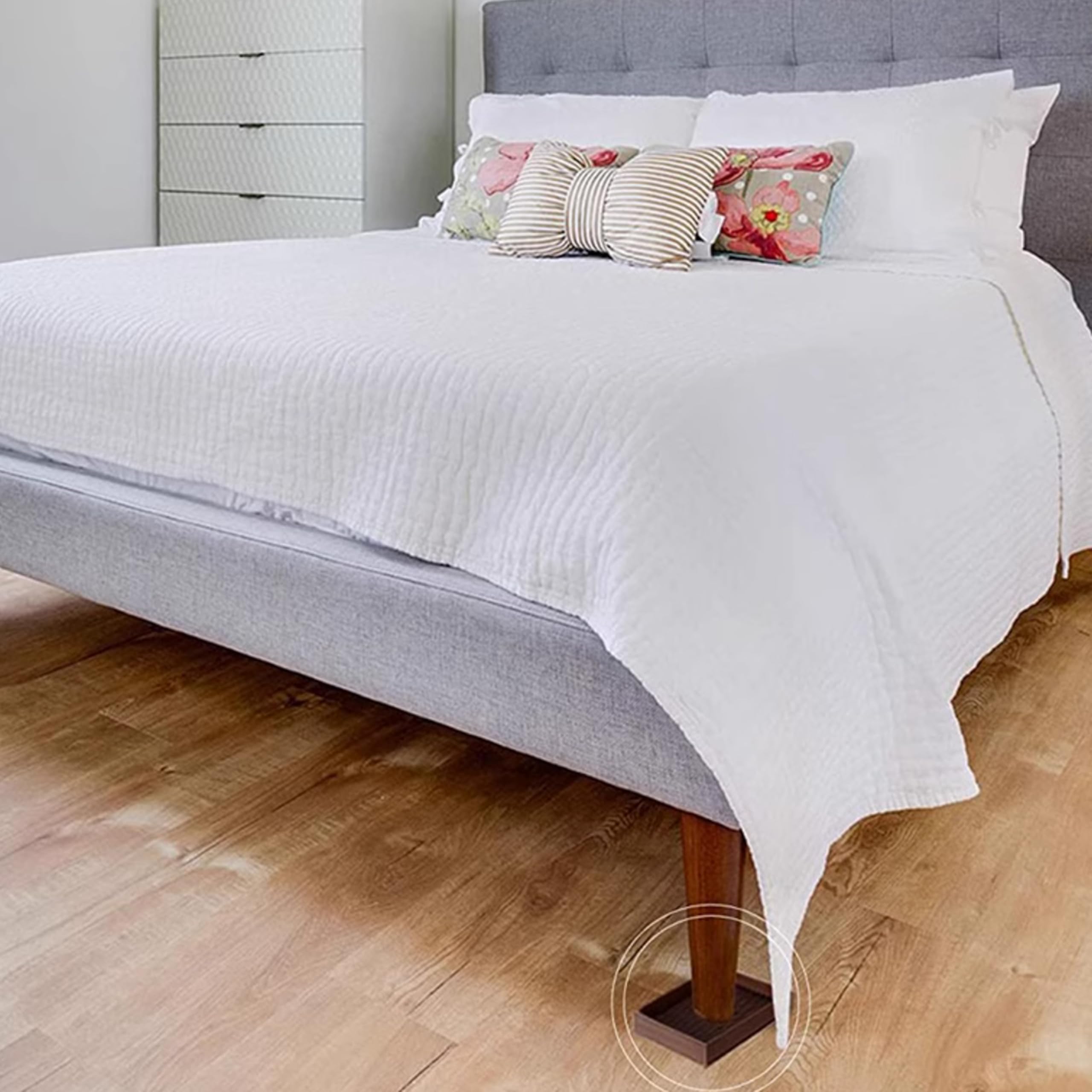 Bed Feet Non Slip 8PCS Furniture Caster Cups, Inch Round Non