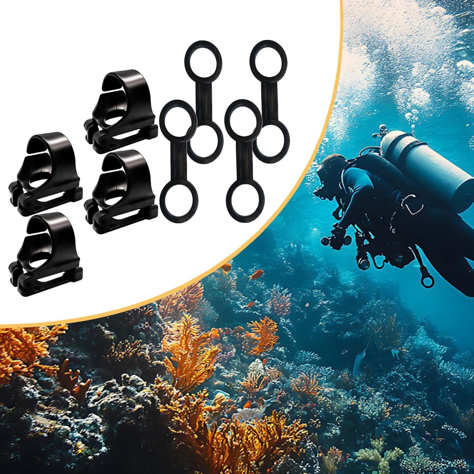 Perfeclan 8 Clips de Fixation pour équipement de plongée sous-Marine et de Snorkeling, Accessoires de Sports sous-Marins, Supports pour Tuba et Tuba