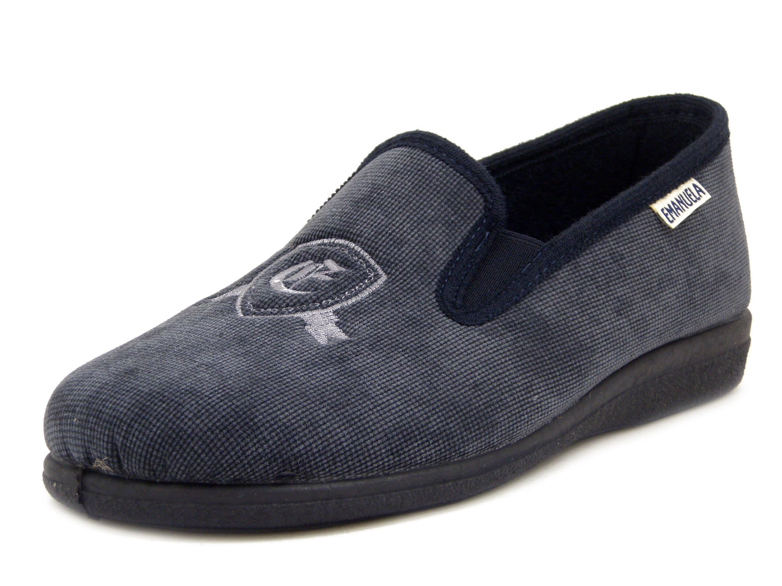 EMANUELA 968 Blu Pantofole Uomo Lavabili in Lavatrice A 30 Gradi Zeppa 2,5 CM