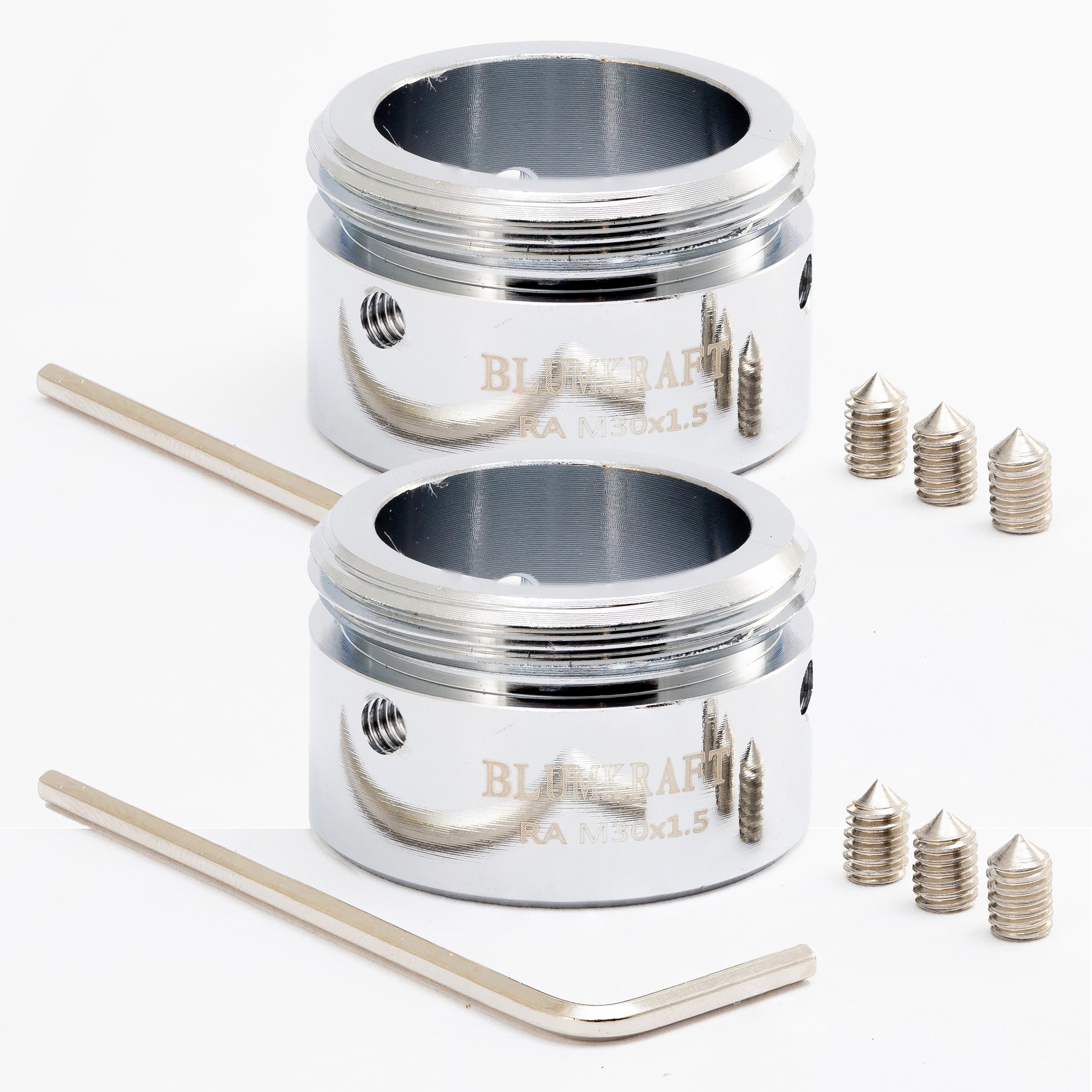 BLUMKRAFT Pack of 2 Radiator Adapters Compatible with Danfoss RA (20-23mm) and Far 23mm to M30 x 1.5 for Thermostat/Thermostatic Head M30x1.5 Male