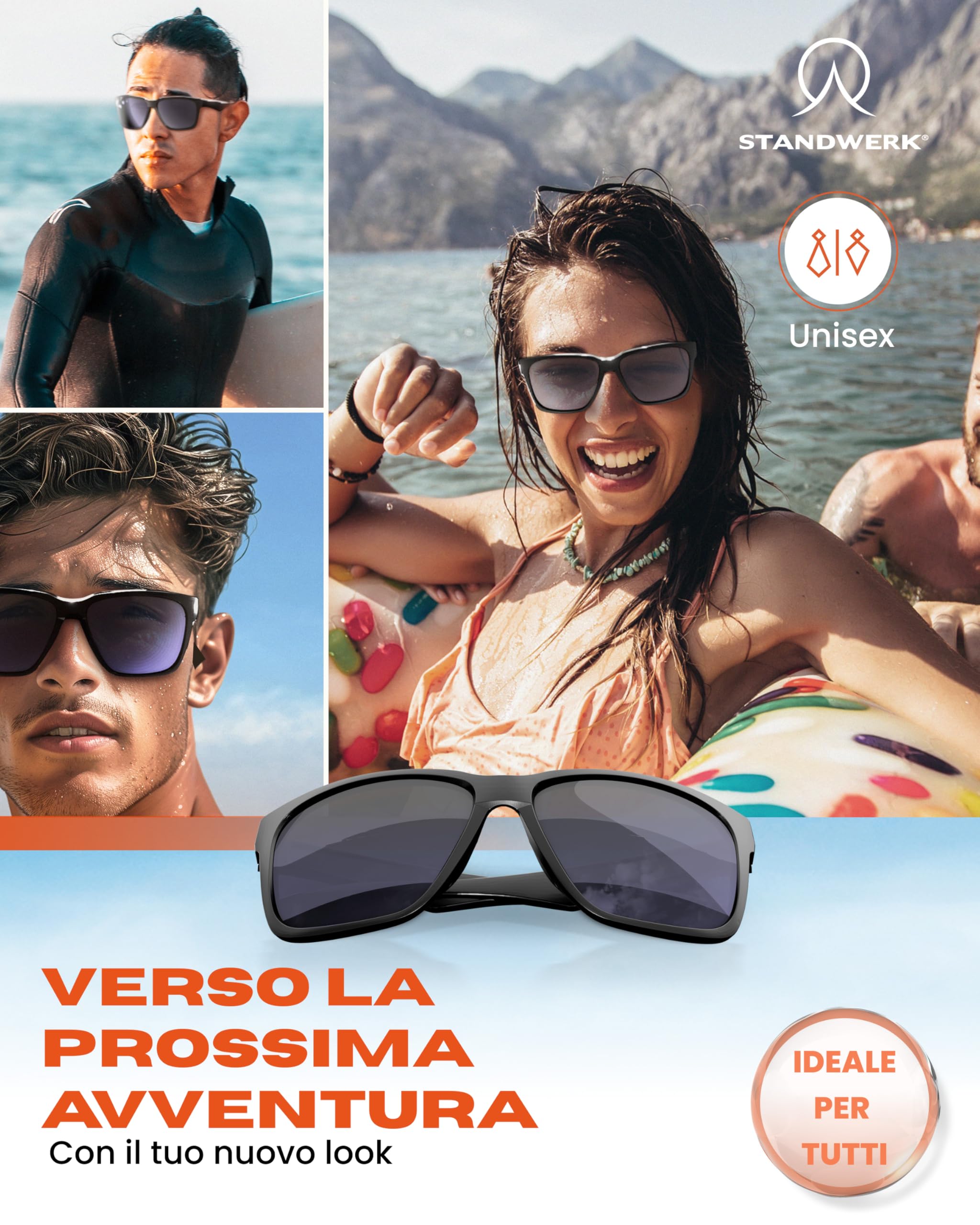 STANDWERK® Occhiali da sole uomo [polarizzati e protezione UV]