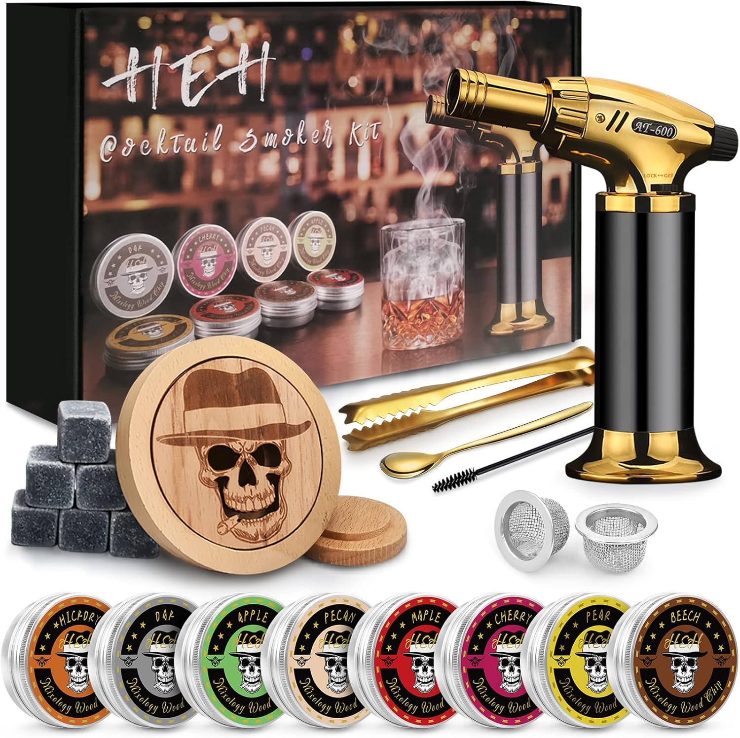 HEH Cocktail Smoker Kit with Torch, Old Fashioned Smoker