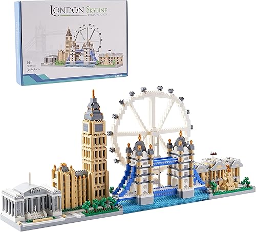 Lukhang New Architecture London Skyline - Juego de modelo de construcción y regalo para niños y adultos microbloque 3430 unidades con caja de color