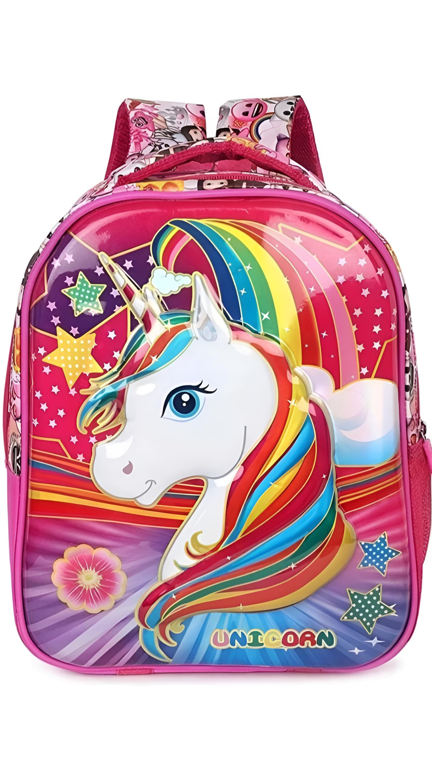 Unicorn School Bag For Girls Cartoon Printed Waterproof Backpack for kids Ideal For Small Kids Bag UKG Nursery 1st Class boys School Bags 3-6 years 14 Inch-image-5