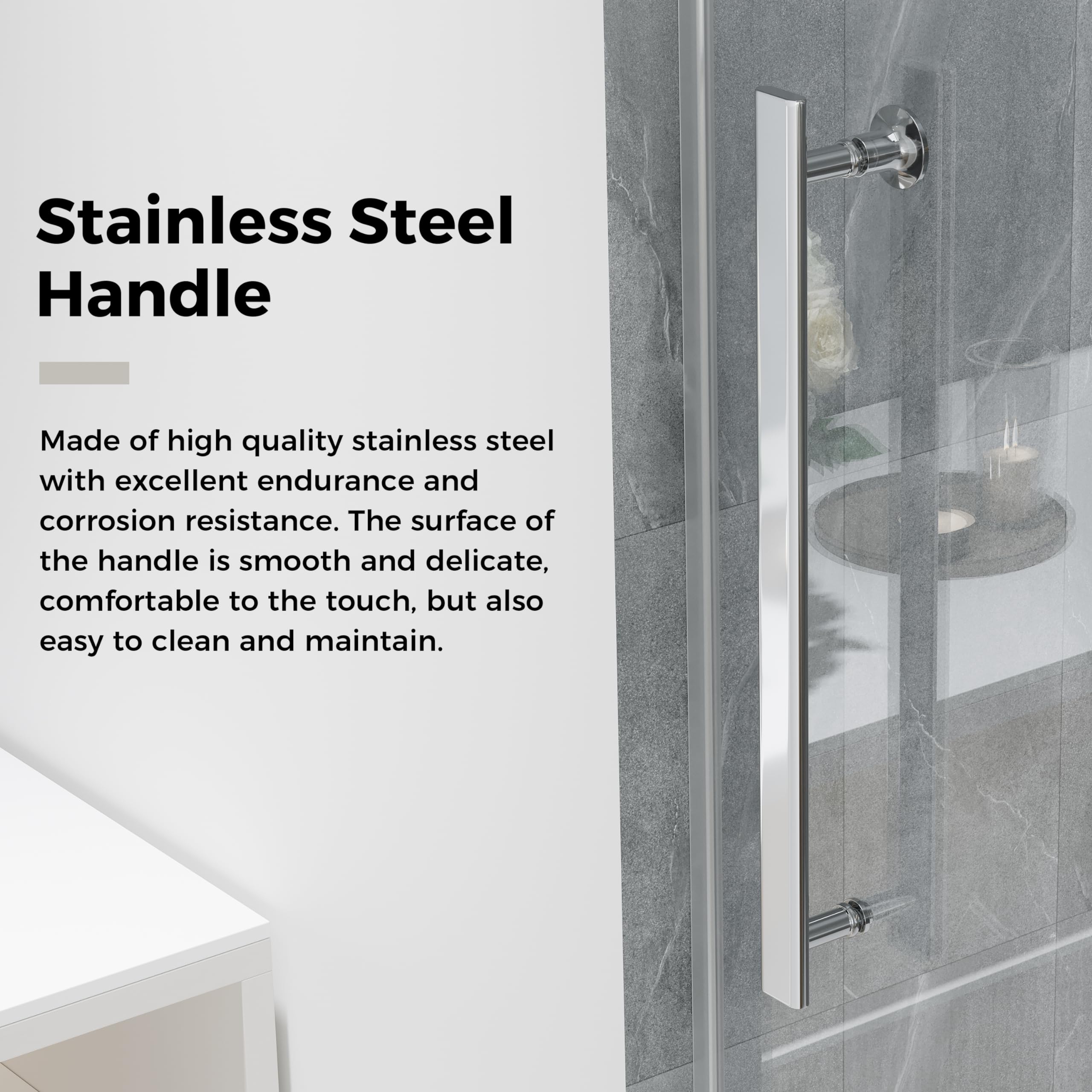 DELAVIN 56-60.in W x 75.in H Frameless Shower Door, Water