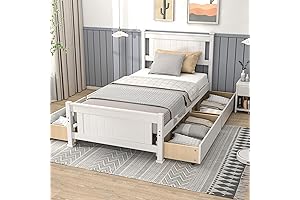 VINGLI Twin Size Bed Frame with Storage
