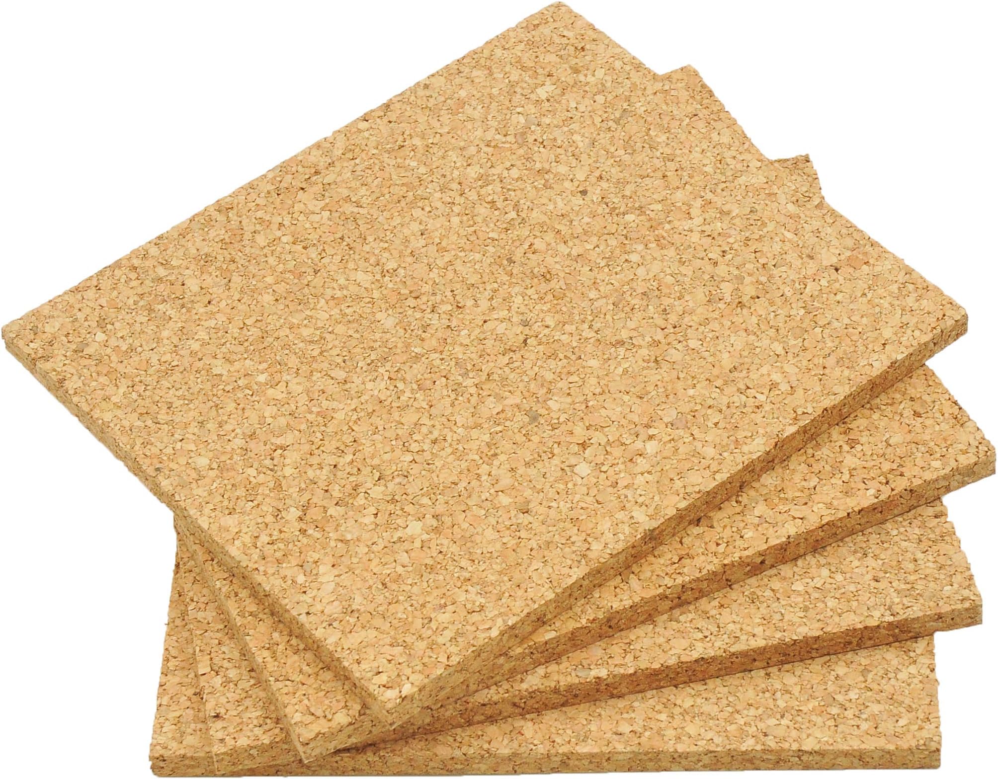 SPD UK Non Adhesive Cork Sheet - 220mm x 190mm - 10mm Thick - 4 Pack