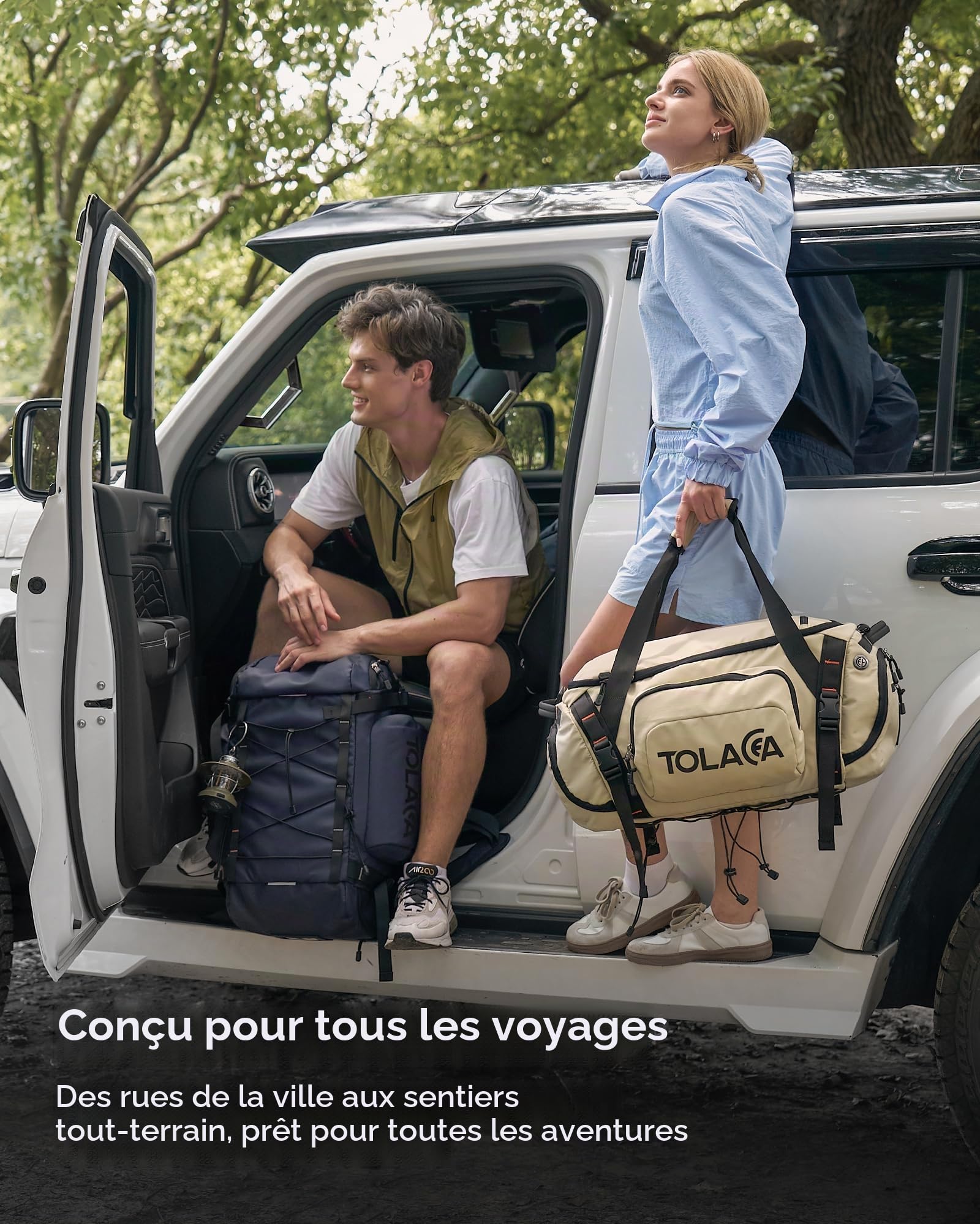 Tolaccea Sac de Sport 40L Homme Femme – Sac à Dos Sport & Sac de Voyage Grande Capacité avec Compartiment Chaussures, Compartiment Humide et Poche Ordinateur 15,6" – Gym, Week-End, Fitness (Kaki)