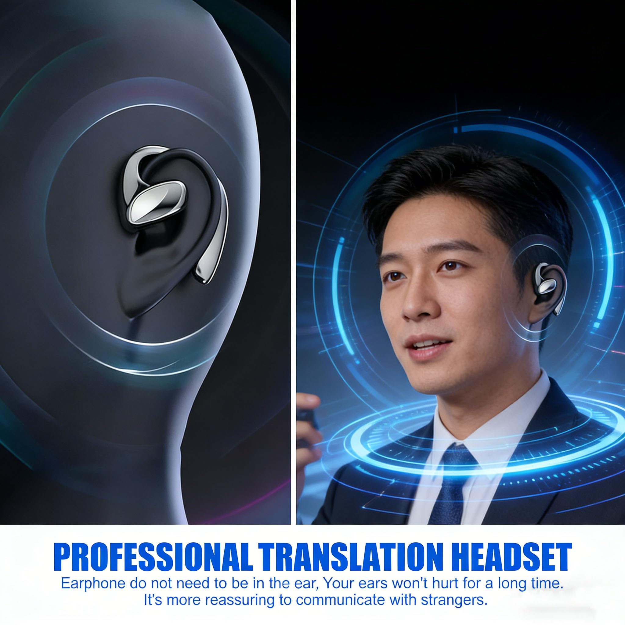 Meacode Traductor, Meacode Ai Translation Earbuds, Auriculares Traductor En Tiempo Real-144 Idiomas/Traducción Simultánea/Función Sin Conexión/ Ruido Para Viajes, Negocios Y Estudios (2PZ-A)