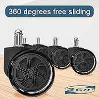 Vista 5 de Frassie Base de repuesto para silla de oficina con ruedas, base de metal resistente para silla de taburete de 2500 libras, pieza de repuesto Negro