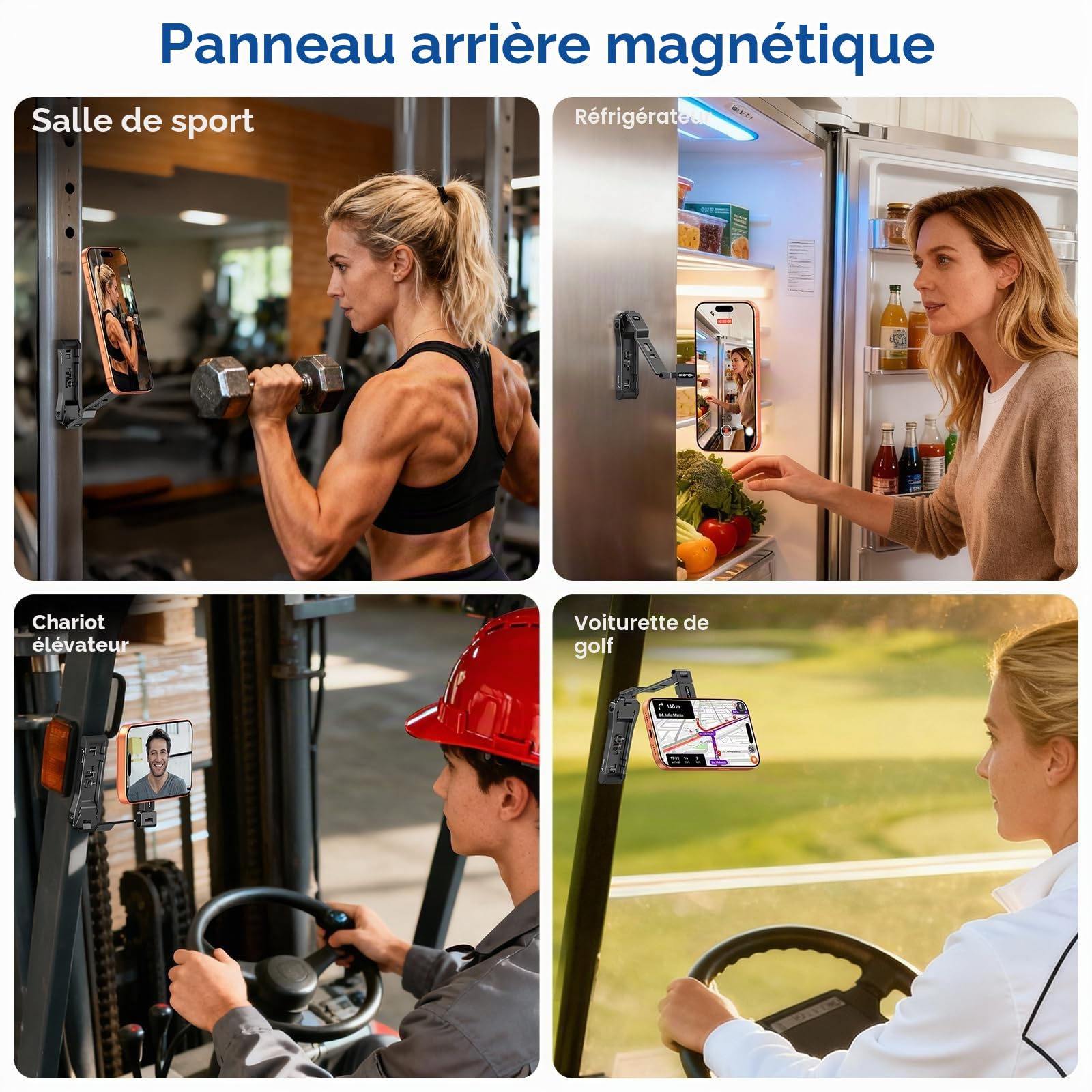 OMOTON TP03 Rotation à 360° pour trépied MagSafe, trépied magnétique ultrafin de 12mm avec vis et Crochet 1/4", pour iPhone 17/16/15 Pro Max, Support de téléphone pour vlog, Salle de Sport, Voyage