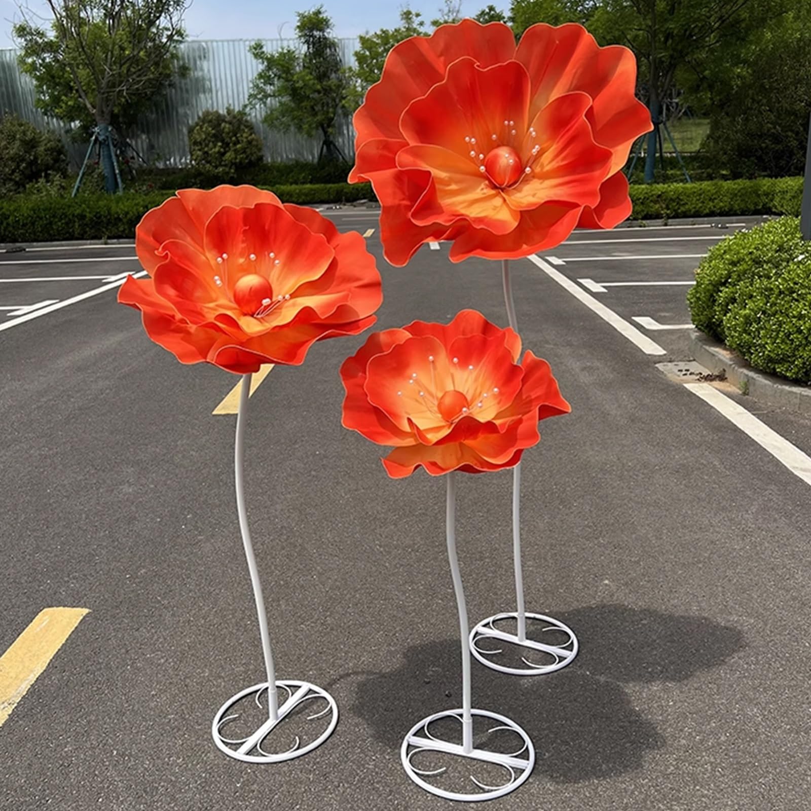 Giants - Flores artificiales para decoración, flores de EVA, tallo de PVC flexible, base de hierro forjado, flor artificial para boda, recepción, cumpleaños, Pascua, fiesta, día de la madre