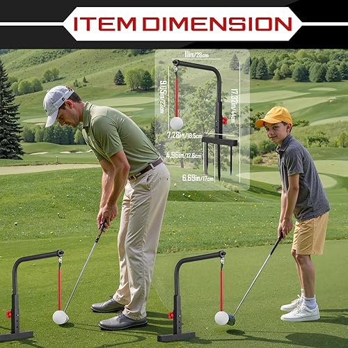 Miniatura 7 de Entrenador de swing de golf – Ayuda de entrenamiento de swing de golf duradera para práctica de golf – Accesorios de golf para niños y jóvenes con