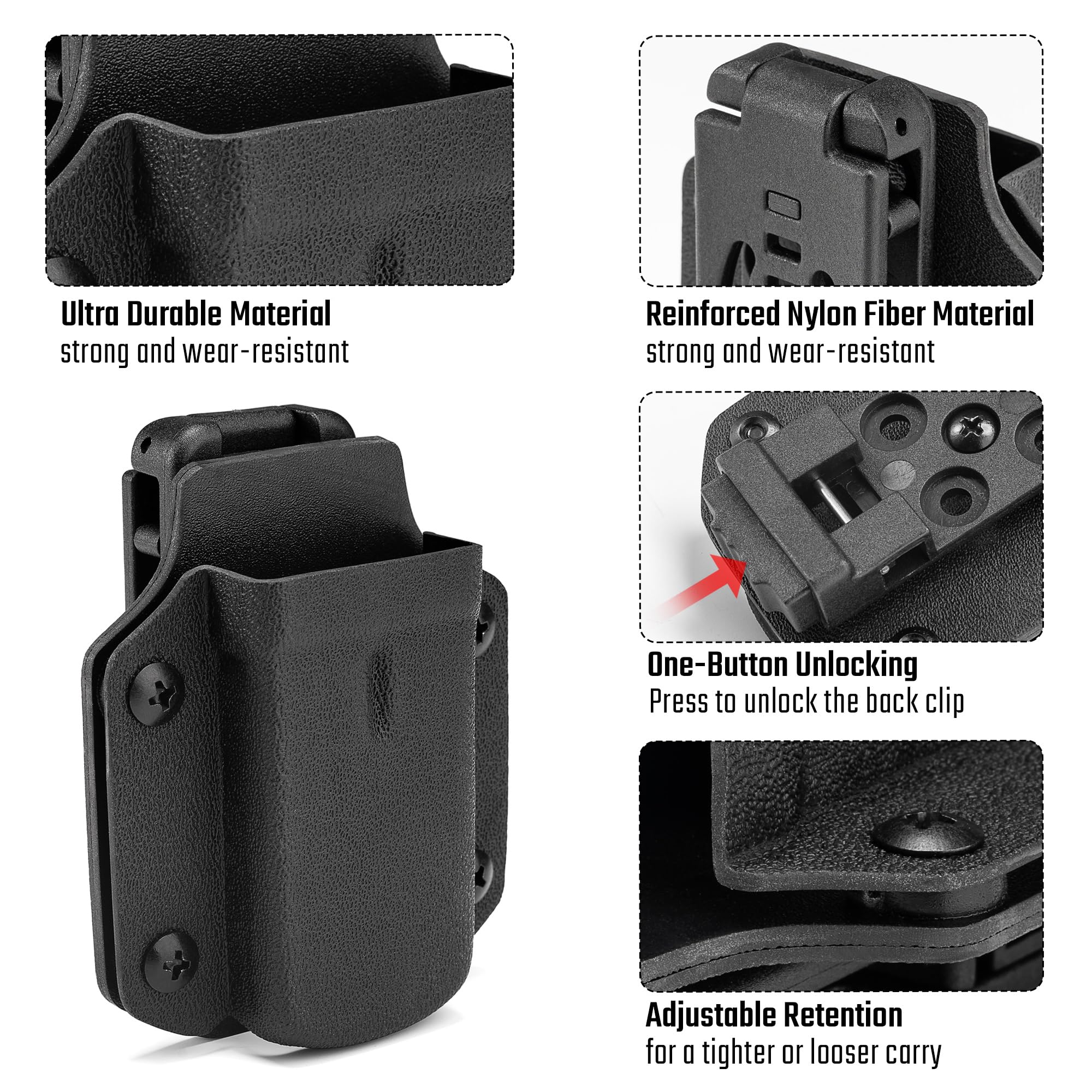 TACTICAL GEEK TGCode G9 Funda Multi-Herramienta para LEATHERMAN REBAR - Material Kydex, Soporte Ajustable en Grosor, Herramienta no Incluida, Negro