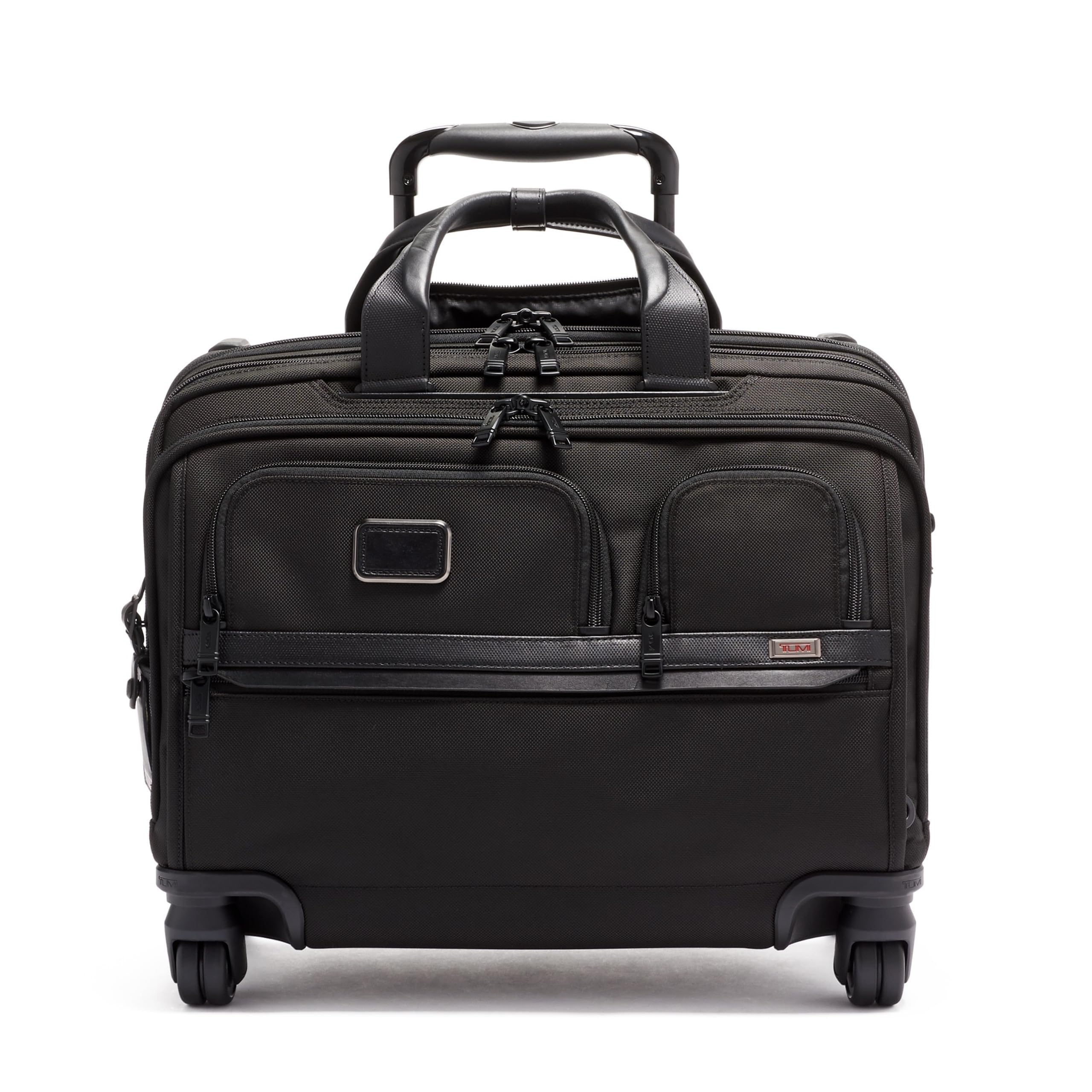 TUMI - Alpha Deluxe 4 Wheeled Laptop Case Brief - Laptop Bag with Wheels - Travel Briefcase with Expandable Design