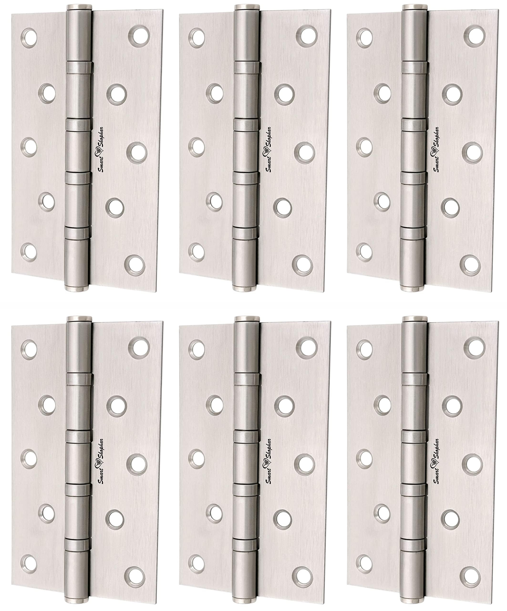Smart Shophar Stainless Steel Bearing Hinge 5X1.25X2.5 Inches Silver Pack of 6-image-23