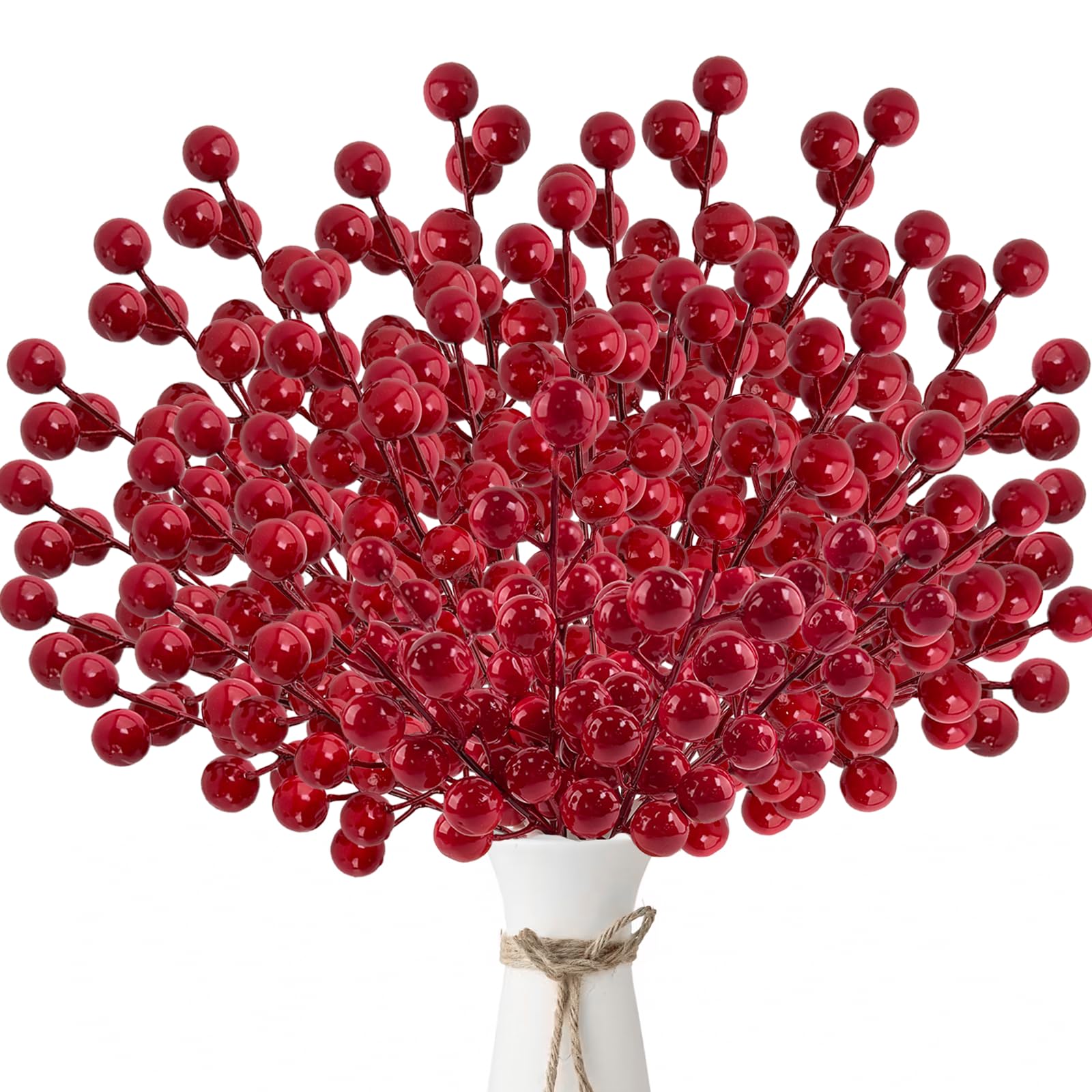 ZWLIYCHN Christmas Berries 40PCS, Artificial Red Berries 21cm for Wreath, Handicrafts, Christmas Tree, Home, Gift, Autumn Decoration