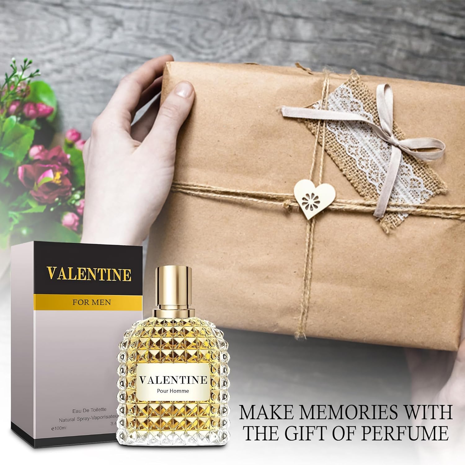 A CENTER Cologne for Men Set of 2,3.4 Fl Oz Each Eau De Parfume Fragrance Sampler Set Designer Mens Perfume Gift (Mi&Valen)