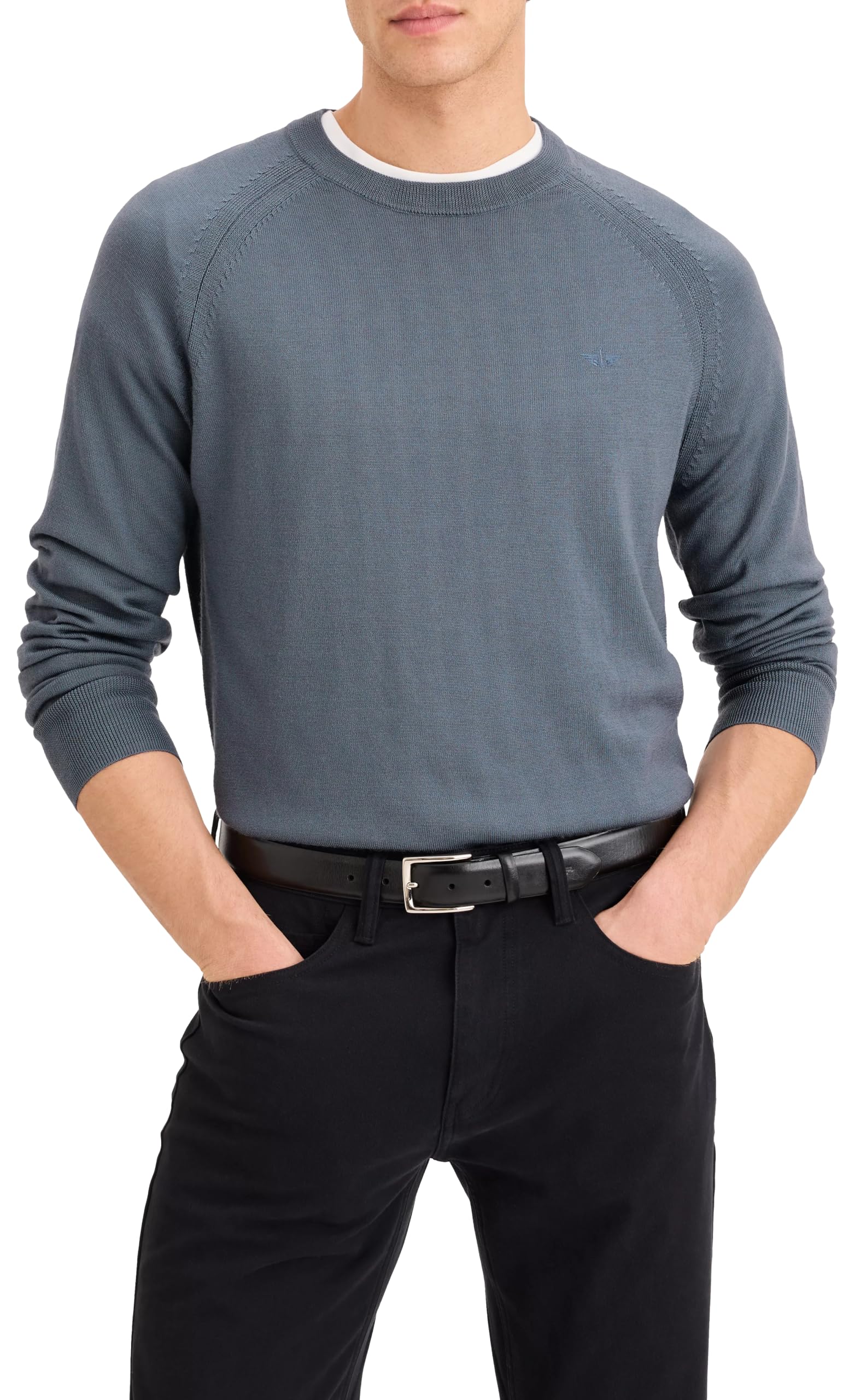 Dockers Herren Crewneck Sweater Wool Sweater, Folkstone Gray, S