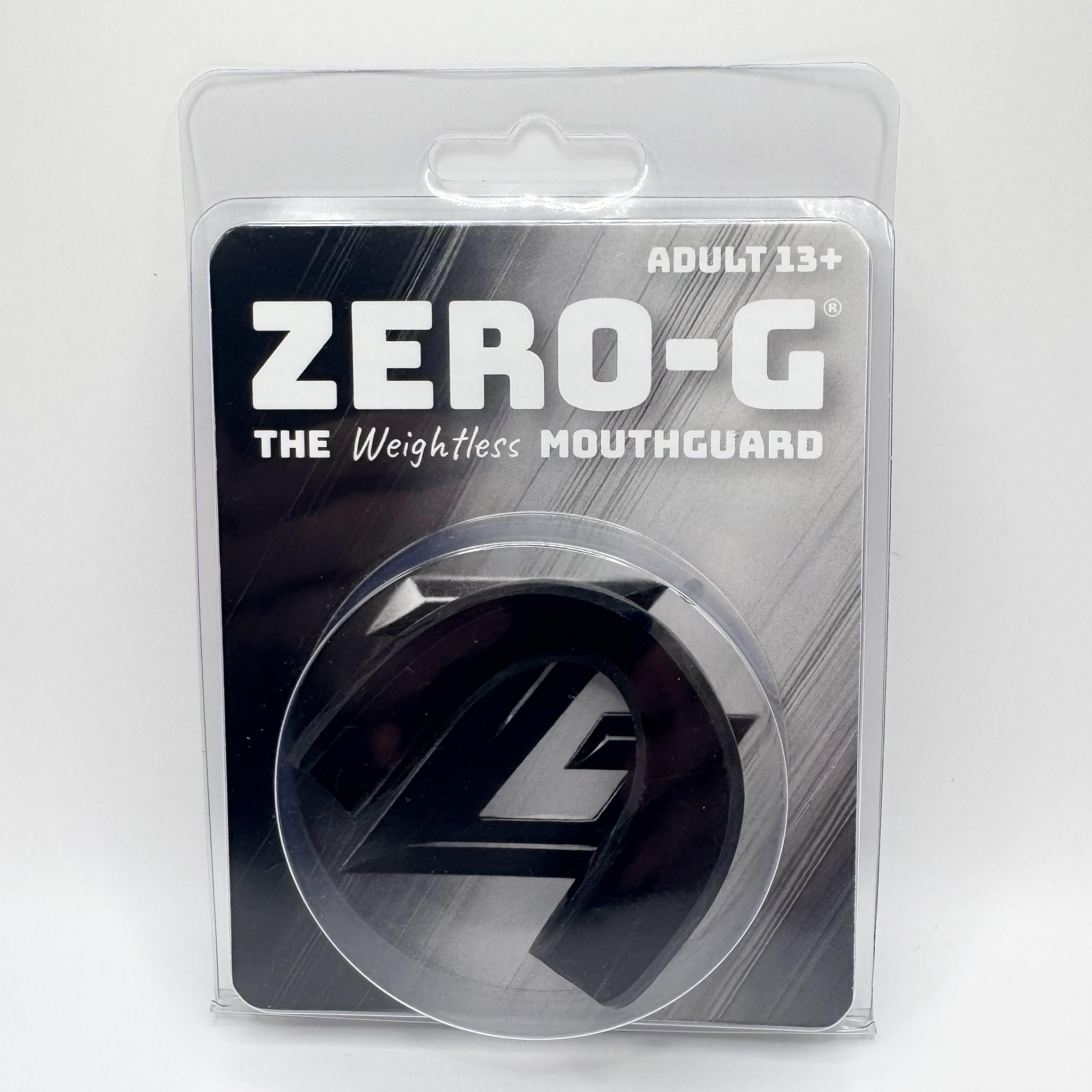 Zero-G - Protector bucal deportivo para adultos, color negro, tamaño adulto, ajuste personalizado de grado dental, baloncesto, fútbol, béisbol, hockey, lacrosse, molienda