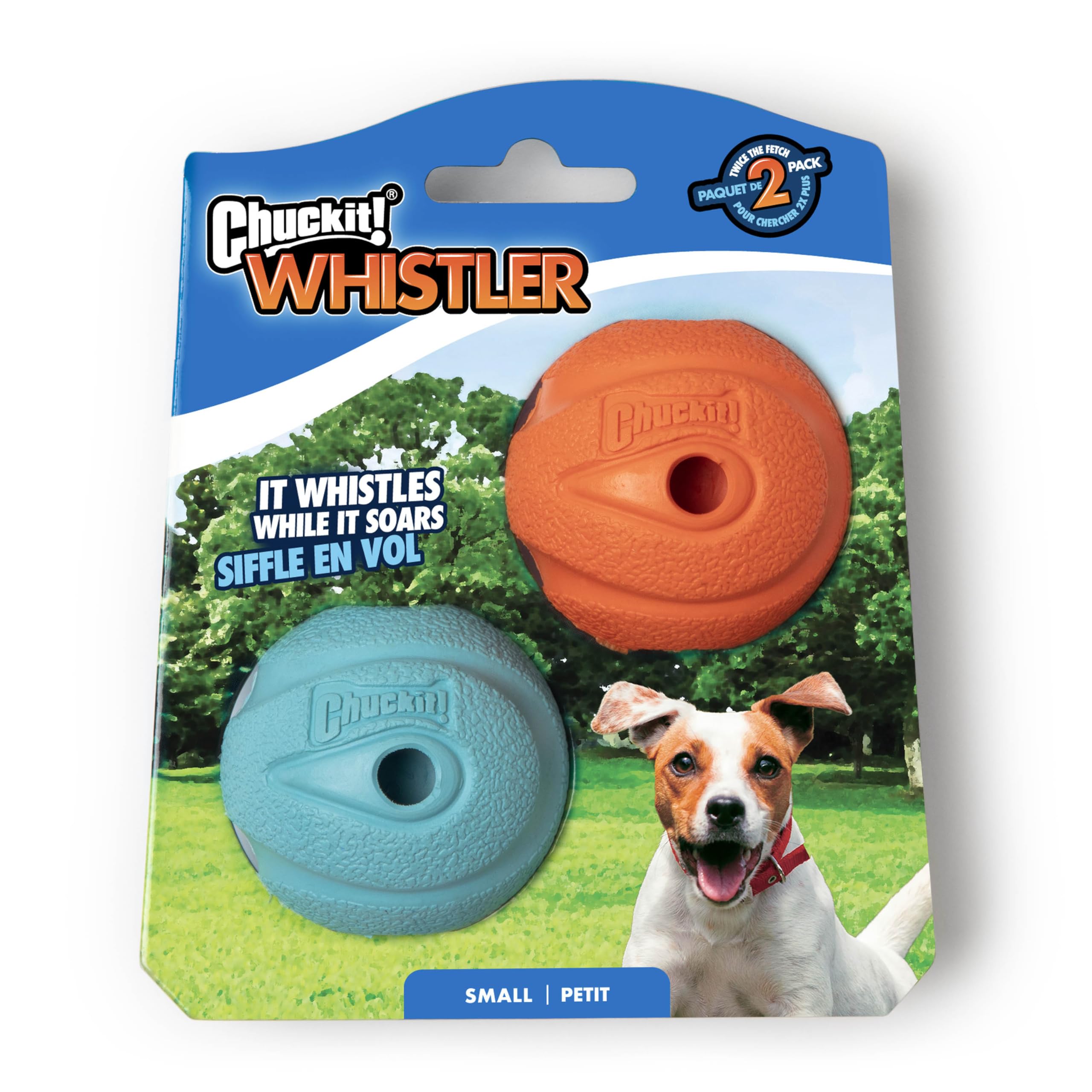 Durable Fetch Dog Toy Small Rubber Ball with Sound, Launcher Comp., 2Pack